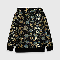 Толстовка-худи детская Цветочная богема, цвет: 3D-черный