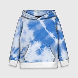 Толстовка-худи детская Синий тай дай, цвет: 3D-белый