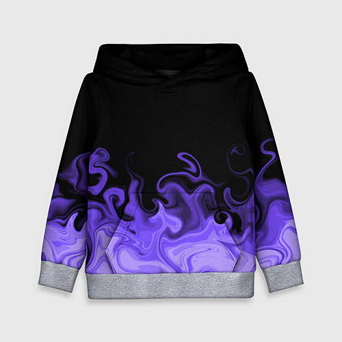 Детская толстовка Абстрактный фиолетовый огонь / 3D-Меланж – фото 1