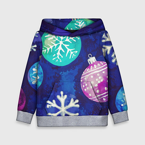 Детская толстовка Новогодний узор / 3D-Меланж – фото 1