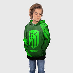 Толстовка-худи детская Atletico Madrid - green gradient, цвет: 3D-черный — фото 2