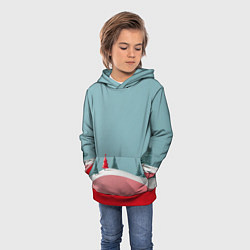 Толстовка-худи детская Новый год минимализм, цвет: 3D-красный — фото 2