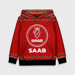 Толстовка-худи детская Saab new year, цвет: 3D-черный