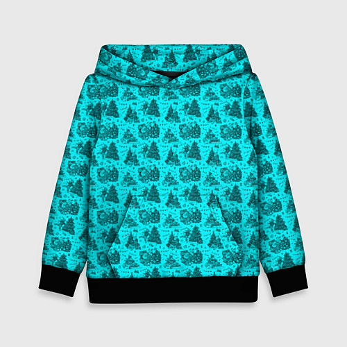 Детская толстовка Новогодние звери / 3D-Черный – фото 1