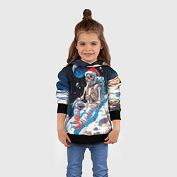 Толстовка-худи детская Санта скелет астронавт, цвет: 3D-черный — фото 2