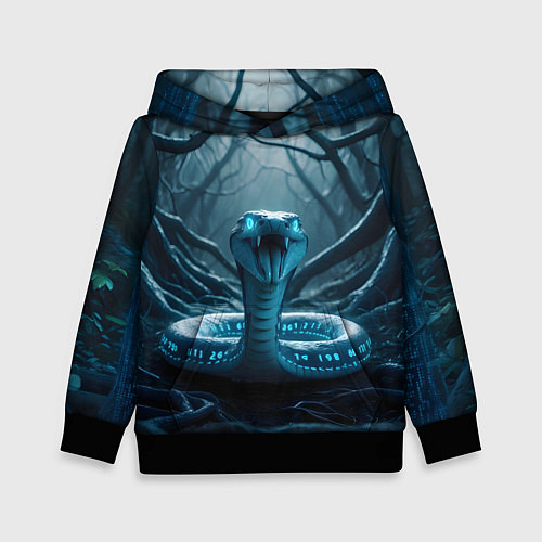 Детская толстовка Цифровая змея / 3D-Черный – фото 1