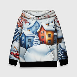 Детская толстовка Зимний новогодний городской пейзаж