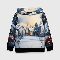 Детская толстовка Зимний снежный двор