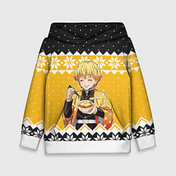 Толстовка-худи детская Зеницу новогодний свитер из Demon slayer, цвет: 3D-белый