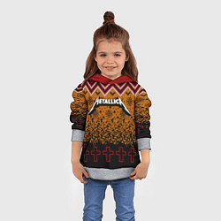 Толстовка-худи детская Metallica christmas ugly sweater, цвет: 3D-меланж — фото 2