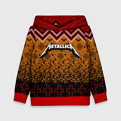 Толстовка-худи детская Metallica christmas ugly sweater, цвет: 3D-красный