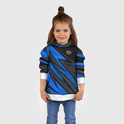 Толстовка-худи детская Субару - синяя спорт униформа, цвет: 3D-белый — фото 2