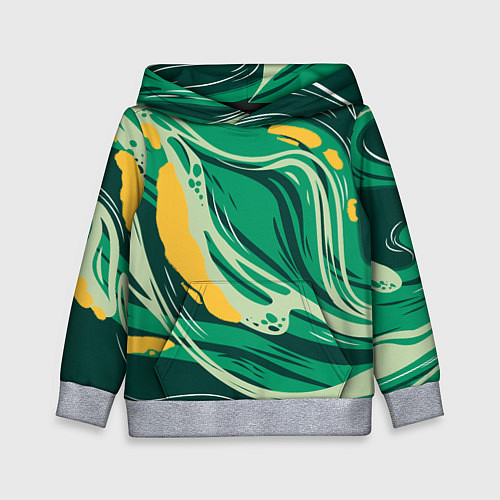 Детская толстовка Абстрактные полосы в зелёных тонах / 3D-Меланж – фото 1