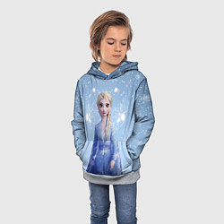 Толстовка-худи детская Королева Эльза из Холодного сердца, цвет: 3D-меланж — фото 2