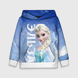 Толстовка-худи детская Эльза из Холодного сердца, цвет: 3D-белый