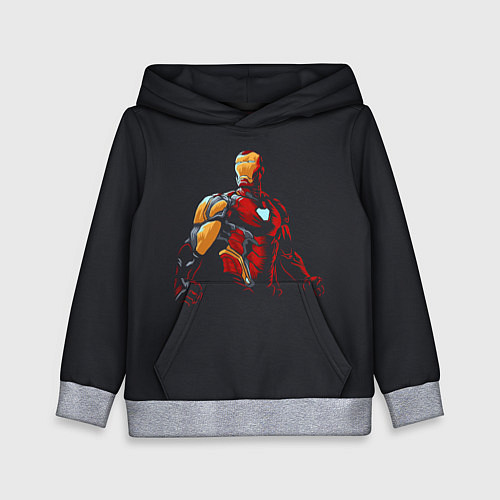 Детская толстовка Железный человек - арт / 3D-Меланж – фото 1