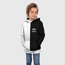 Толстовка-худи детская Arctic Monkeys - черное и белое, цвет: 3D-белый — фото 2