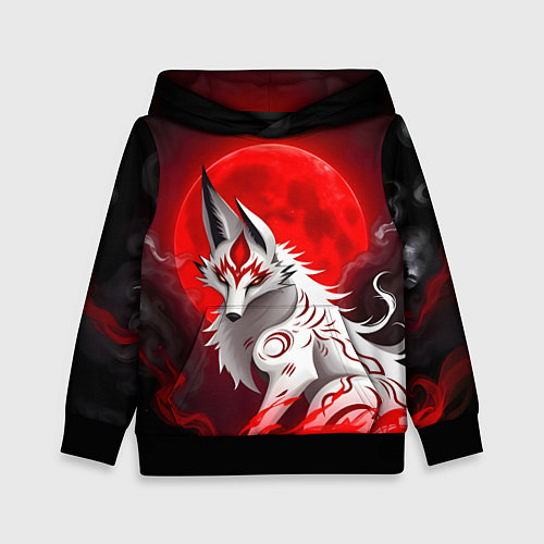 Детская толстовка Японская белая лиса / 3D-Черный – фото 1
