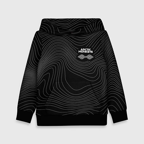 Детская толстовка Arctic Monkeys - белые линии / 3D-Черный – фото 1