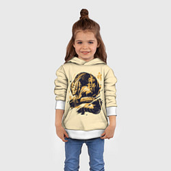 Толстовка-худи детская Арт черной змеи, цвет: 3D-белый — фото 2