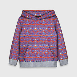 Толстовка-худи детская Узор оранжево-синий, цвет: 3D-меланж