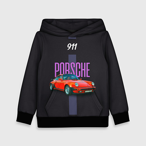 Детская толстовка Porsche 911 cпортивный немецкий автомобиль / 3D-Черный – фото 1