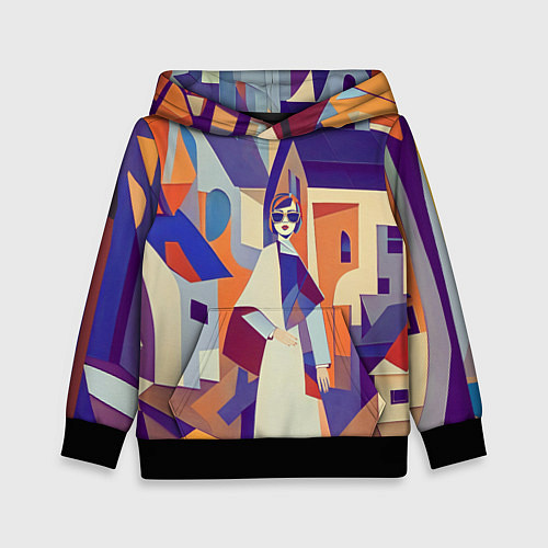 Детская толстовка Кубизм абстрактный город / 3D-Черный – фото 1