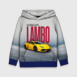 Толстовка-худи детская Итальянский суперкар Lambo Huracan, цвет: 3D-синий