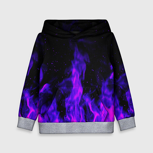 Детская толстовка Неоновый огонь на черном фоне / 3D-Меланж – фото 1