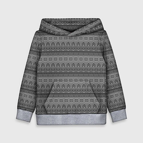Детская толстовка Светлый серый геометрический орнамент / 3D-Меланж – фото 1