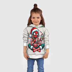 Толстовка-худи детская Новогодняя женщина-паук с горячим шоколадом, цвет: 3D-белый — фото 2