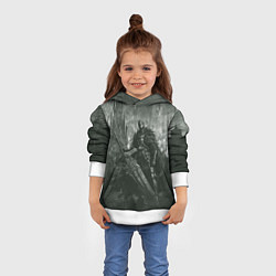 Толстовка-худи детская Рыцарь с большим мечом, цвет: 3D-белый — фото 2