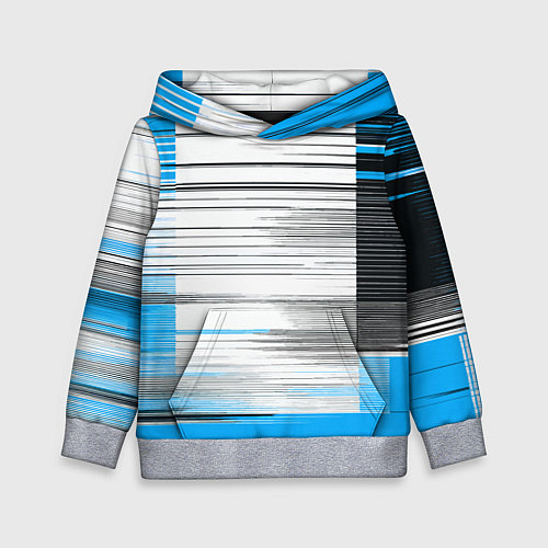Детская толстовка Чёрные вертикальные полосы на сине-белом фоне / 3D-Меланж – фото 1