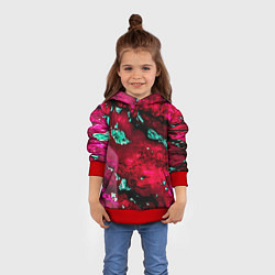 Толстовка-худи детская Абстракция красно-голубая, цвет: 3D-красный — фото 2