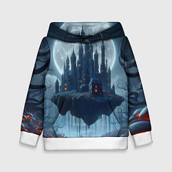 Детская толстовка Замок Дракулы и неоновые грибы - нейроарт фантазия