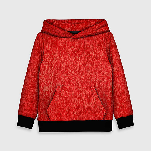 Детская толстовка Красная кожаная текстура / 3D-Черный – фото 1