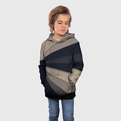 Толстовка-худи детская Фрактальные линии, цвет: 3D-черный — фото 2