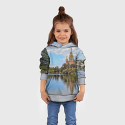 Толстовка-худи детская Собор святых апостолов Петра и Павла в Петергофе, цвет: 3D-меланж — фото 2