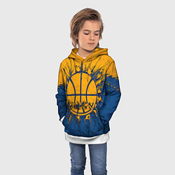Толстовка-худи детская Голден Стэйт Уорриорз баскетбольный мяч, цвет: 3D-белый — фото 2