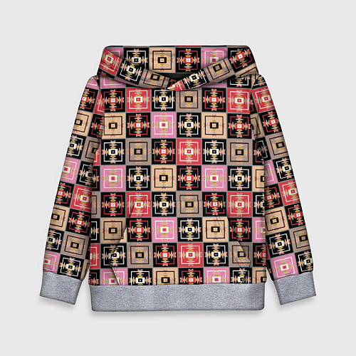 Детская толстовка Разноцветная плитка с геометрическим рисунком / 3D-Меланж – фото 1