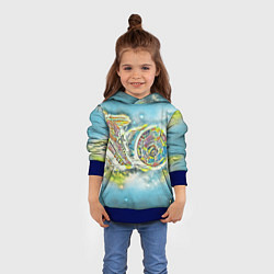 Толстовка-худи детская Удар по воротам, цвет: 3D-синий — фото 2