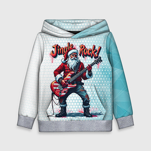 Детская толстовка Санта играет на электрогитаре / 3D-Меланж – фото 1