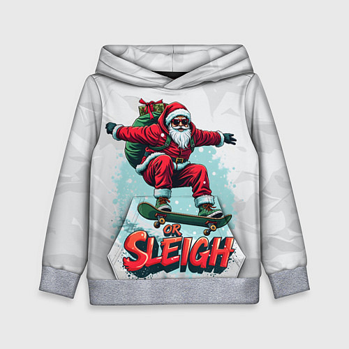 Детская толстовка Санта с подарками на скейте / 3D-Меланж – фото 1