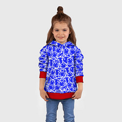 Толстовка-худи детская Nirvana logo blue, цвет: 3D-красный — фото 2