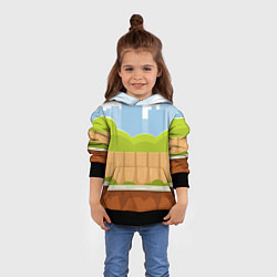 Толстовка-худи детская Летний город, цвет: 3D-черный — фото 2