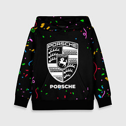 Толстовка-худи детская Porsche конфети, цвет: 3D-черный