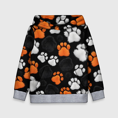 Детская толстовка Мохнатые лапки / 3D-Меланж – фото 1