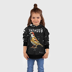 Толстовка-худи детская Уарабей, цвет: 3D-черный — фото 2