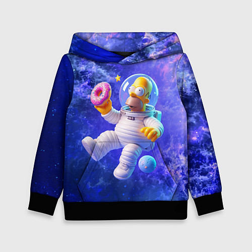 Детская толстовка Homer Simpson is a brave astronaut / 3D-Черный – фото 1
