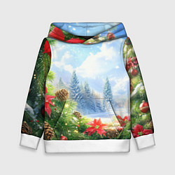 Детская толстовка Новогодний дневной пейзаж